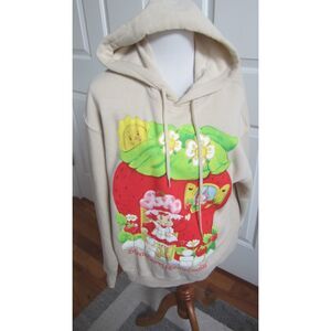 NEW  ADORABLE STRAWBERRY SHORTCAKE " BERRY HAPPY HOME " TAN HOODIE MEDIUM